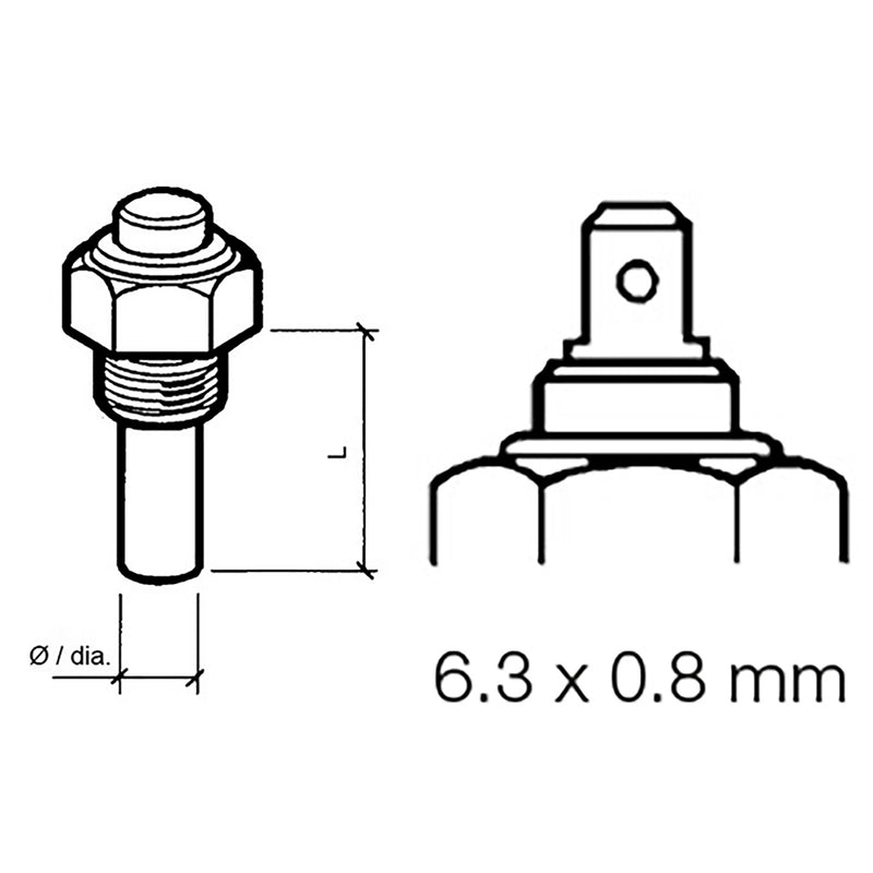 Veratron Engine Oil Temperature Sensor - Single Pole, Common Ground - 50-150°C-120-300°F - 6-24V - M14 x 1.5 Thread