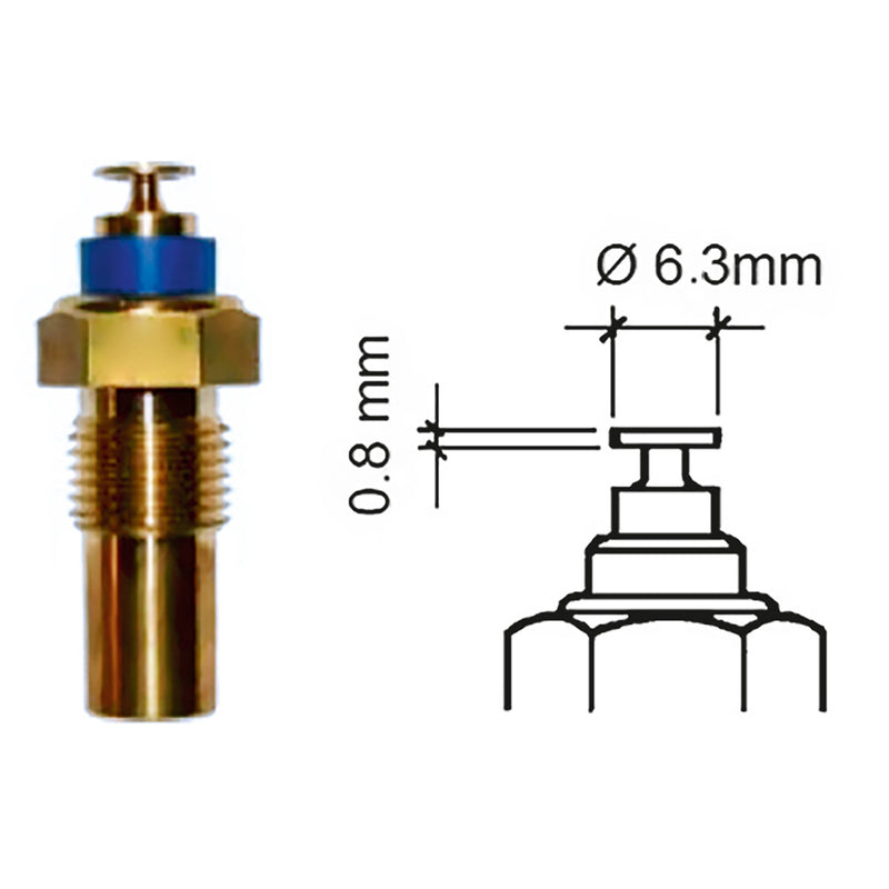 Veratron Engine Oil Temperature Sensor - Single Pole, Spade Connect - 50-150°C-120-300°F - 6-24V - M10 x 1.5 Thread