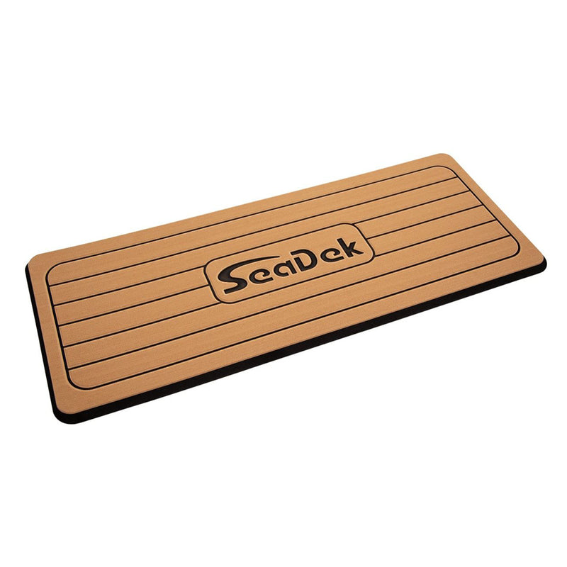 SeaDek Faux Teak Helm Station Pad - 16" x 39" 20mm - Large - Faux Teak w-Black Laser SD Logo