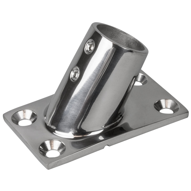 Sea-Dog Rail Base Fitting Rectangular Base 60° 316 Stainless Steel - 1-7-8" x 3-1-4" - 1" OD