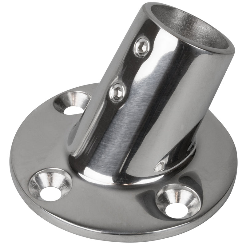 Sea-Dog Rail Base Fitting 2-3-4" Round Base 60° 316 Stainless Steel - 1" OD