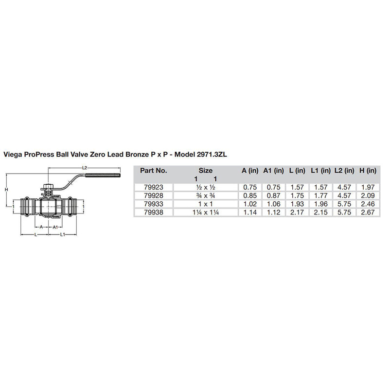 Viega ProPress 1" Zero Lead Bronze Ball Valve w-Stainless Stem - Double Press Connection - Smart Connect Technology