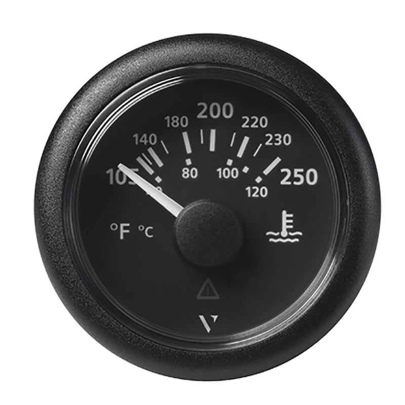 Veratron 52MM (2-1-16") ViewLine Water Temperature Gauge - 100-250°F - Black Dial & Bezel