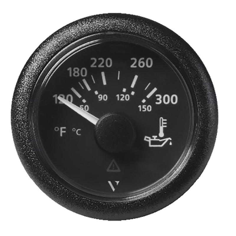 Veratron 52MM (2-1-16") ViewLine Oil Temperature Gauge 120-300°F - Black Dial & Bezel