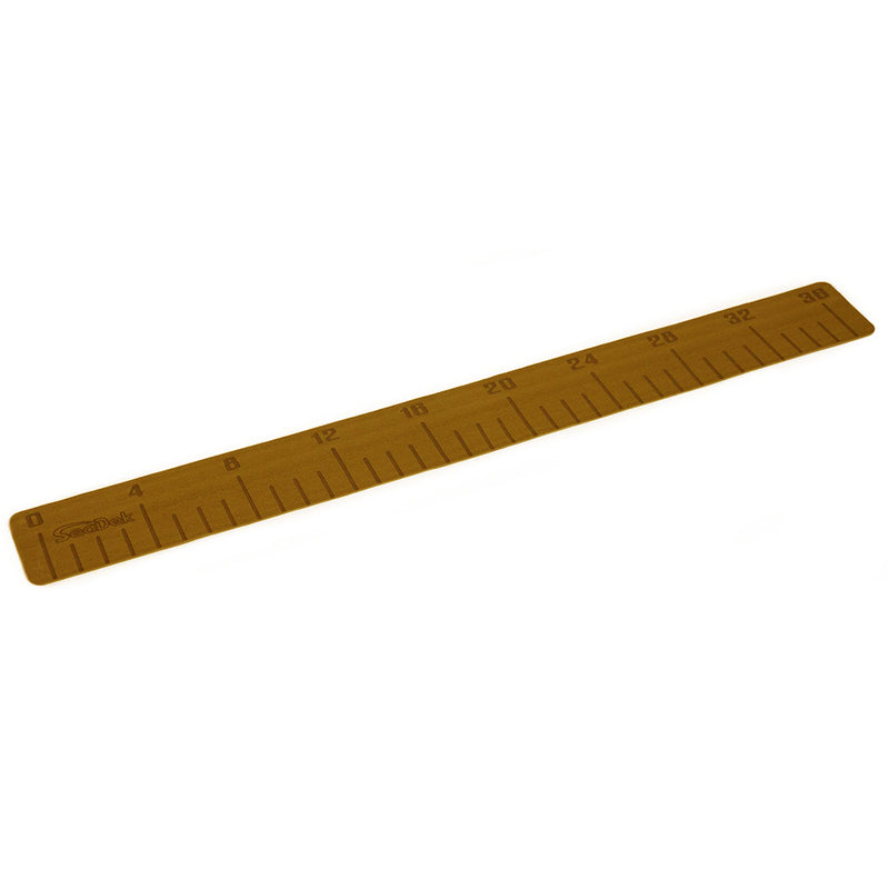 SeaDek 4" x 36" 3mm Fish Ruler w-Laser Logo Mocha Brushed - 101.6mm x 965.2mm x 3mm