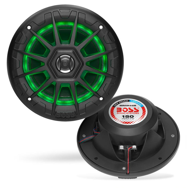 Boss Audio MRGB55B 5.25" Marine Speakers w-RGB Lighting - Black