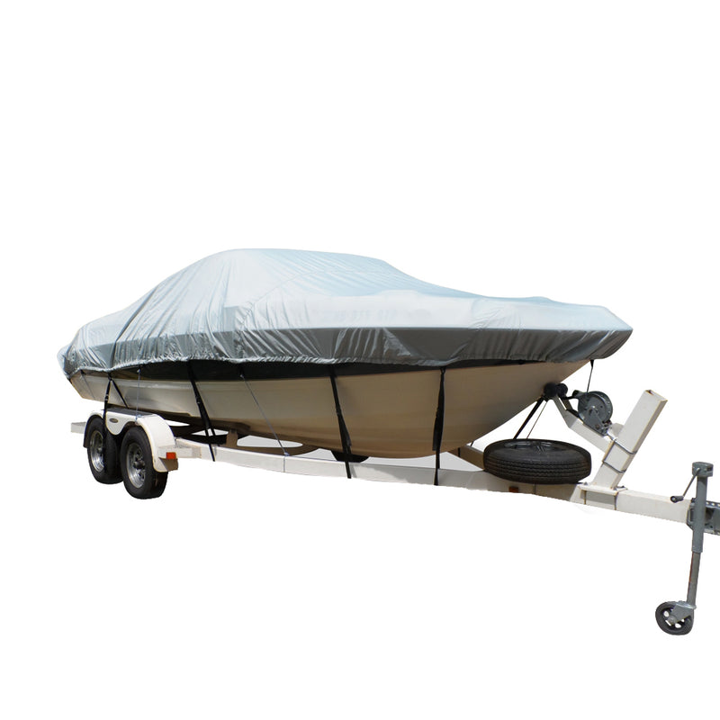 Carver Flex-Fit™ PRO Polyester Size 5 Boat Cover f-V-Hull Runabouts I-O or O-B - Grey