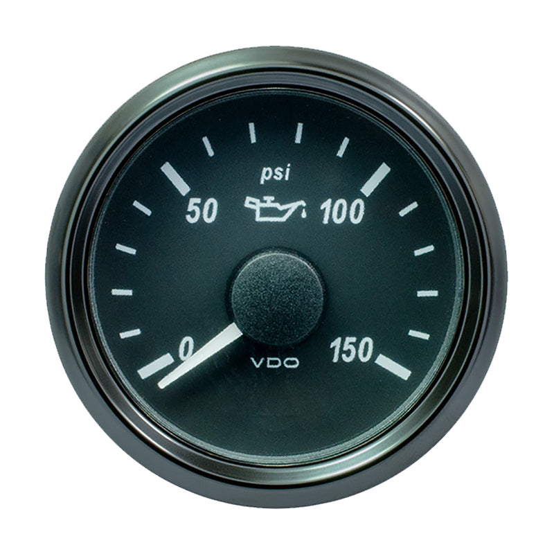 VDO SingleViu 52mm (2-1-16") Oil Pressure Gauge - 150 PSI - 0-180 Ohm