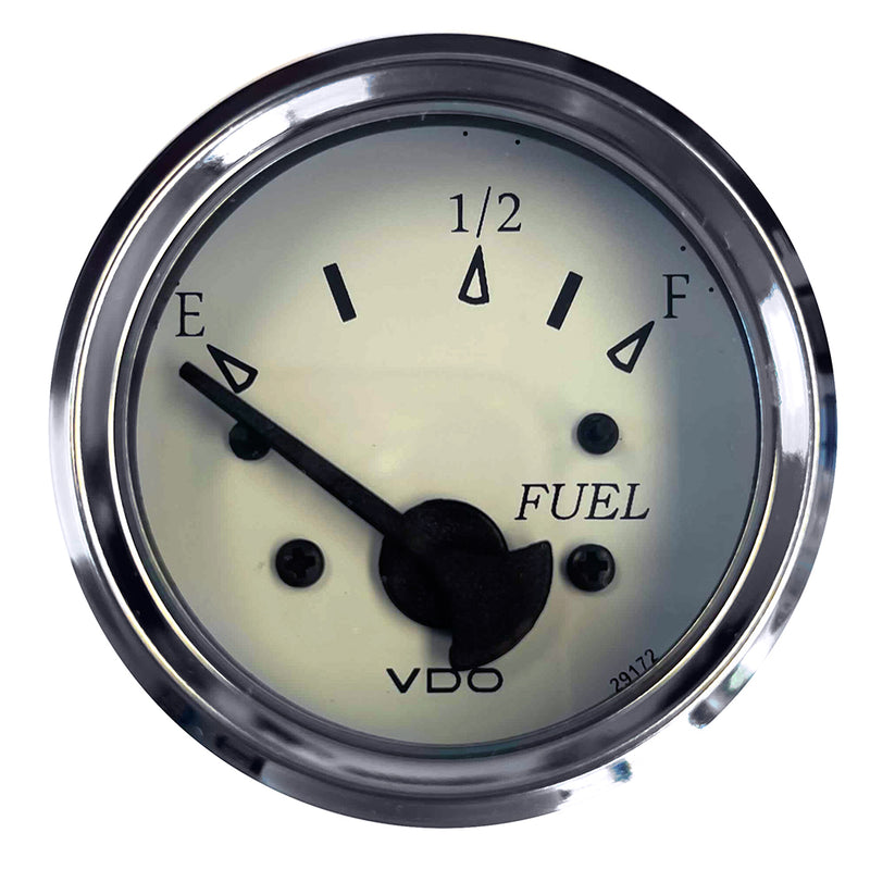 VDO Cockpit Marine 52MM (2-1-16") Fuel Level Gauge - White Dial-Chrome Bezel