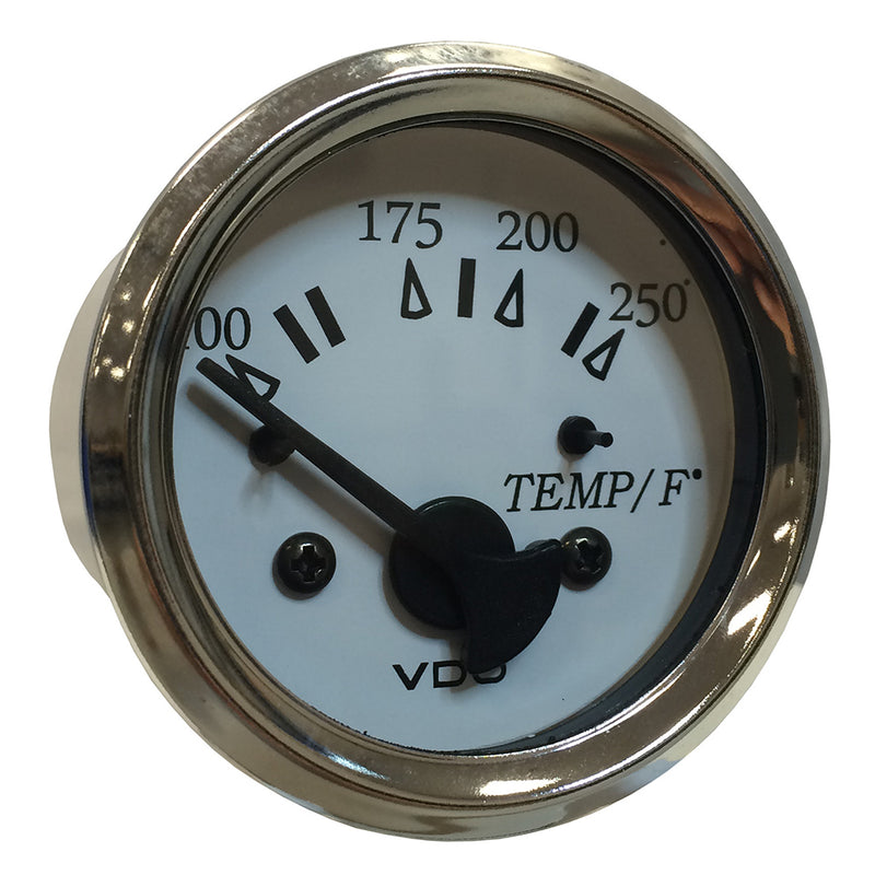 VDO Cockpit Marine 52MM (2-1-16") Water Temp. Gauge - 0-250°F - White Dial-Chrome Bezel