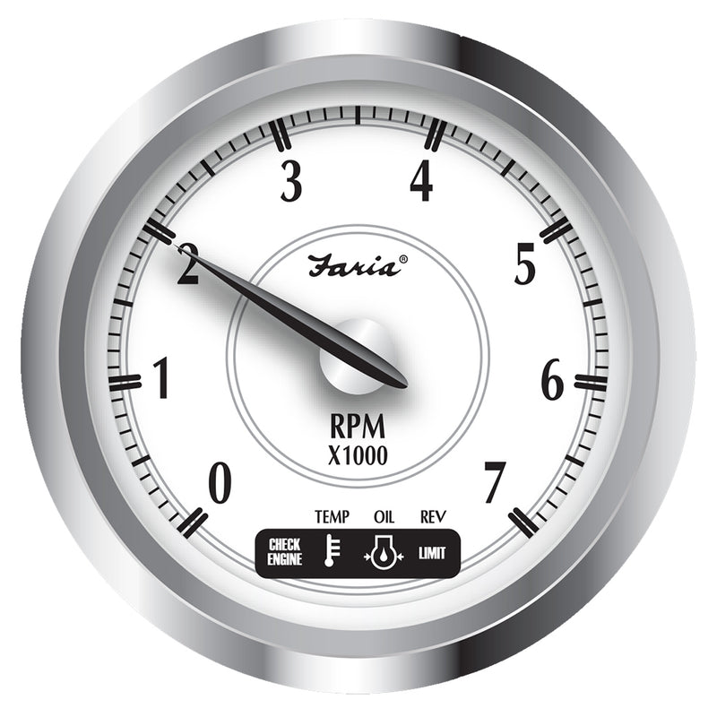 Faria Newport SS 4" Tachometer w-System Check Indicator f-Suzuki Gas Outboard - 0 to 7000 RPM