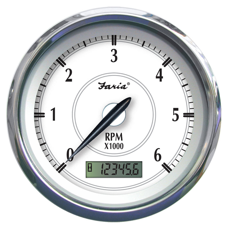 Faria Newport SS 4" Tachometer w-Hourmeter f-Gas Outboard - 7000 RPM