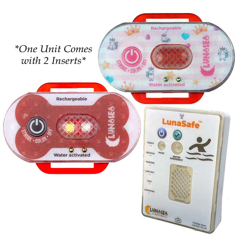 Lunasea Child-Pet Safety Water Activated Strobe Light w-RF Transmitter - Red Case