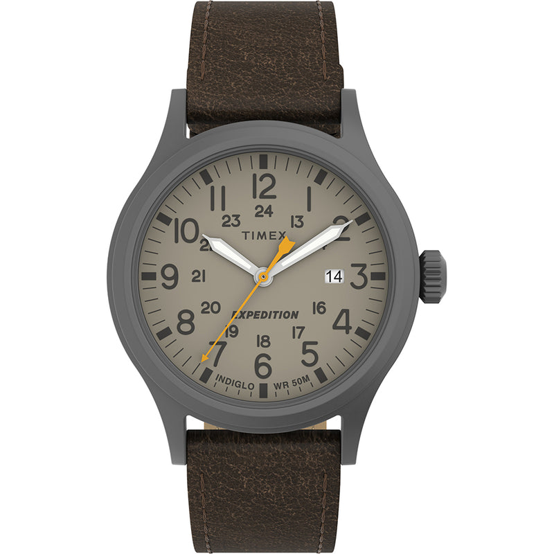 Timex Expedition® Scout™ - Khaki Dial - Brown Leather Strap