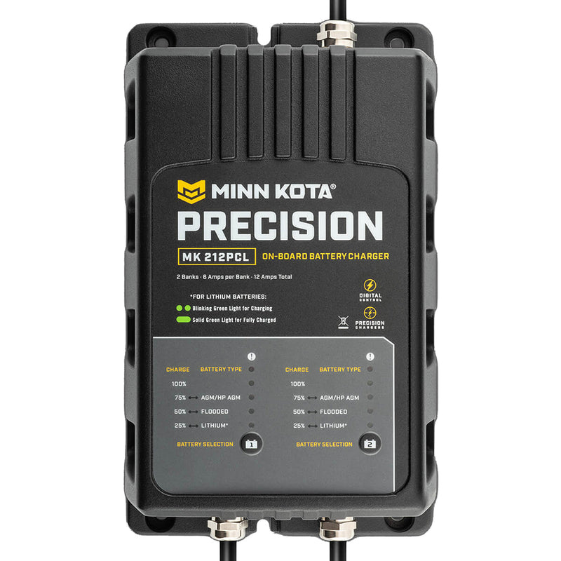 Minn Kota On-Board Precision Charger MK-212 PCL 2 Bank x 6 AMP LI Optimized Charger