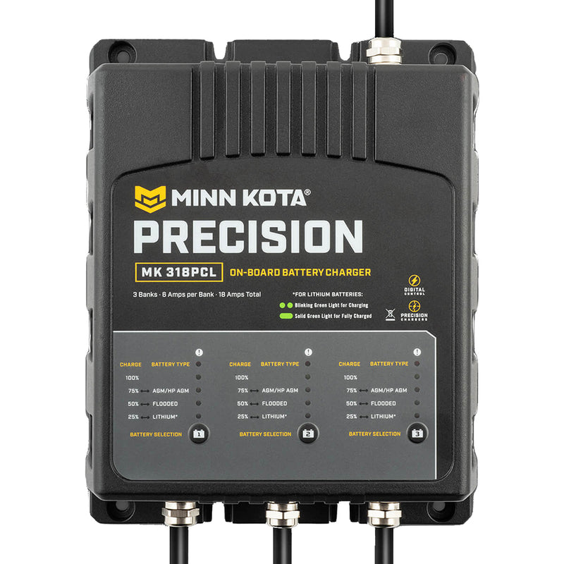 Minn Kota On-Board Precision Charger MK-318 PCL 3 Bank x 6 AMP LI Optimized Charger