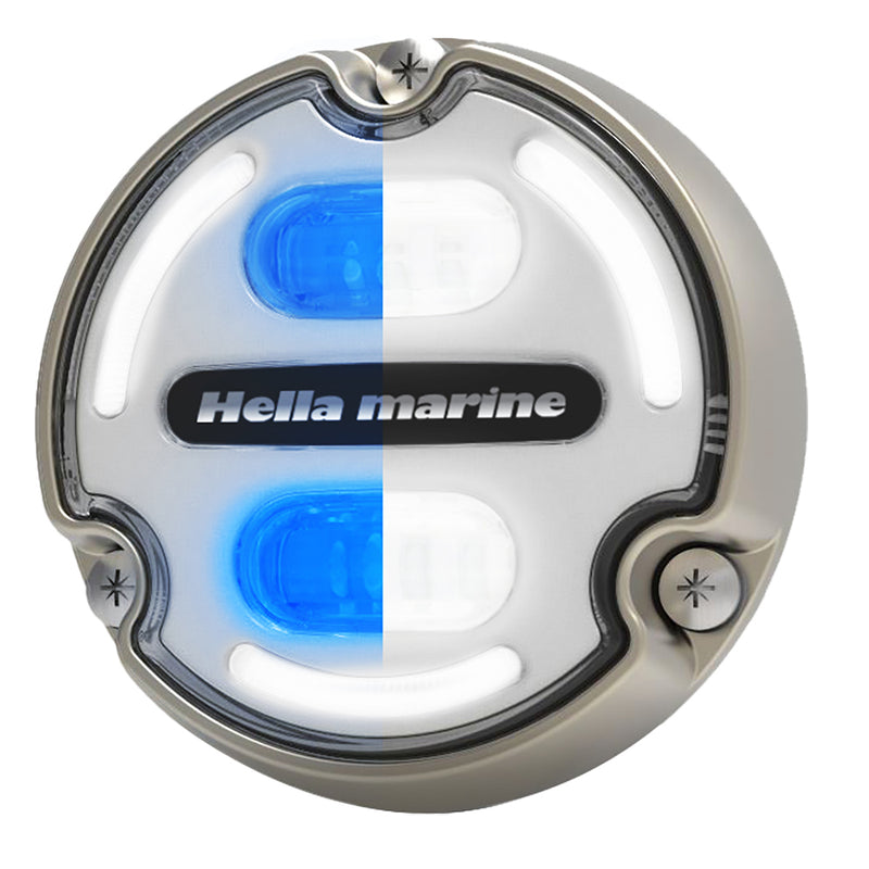 Hella Marine Apelo A2 Blue White Underwater Light - 3000 Lumens - Bronze Housing - White Lens w-Edge Light