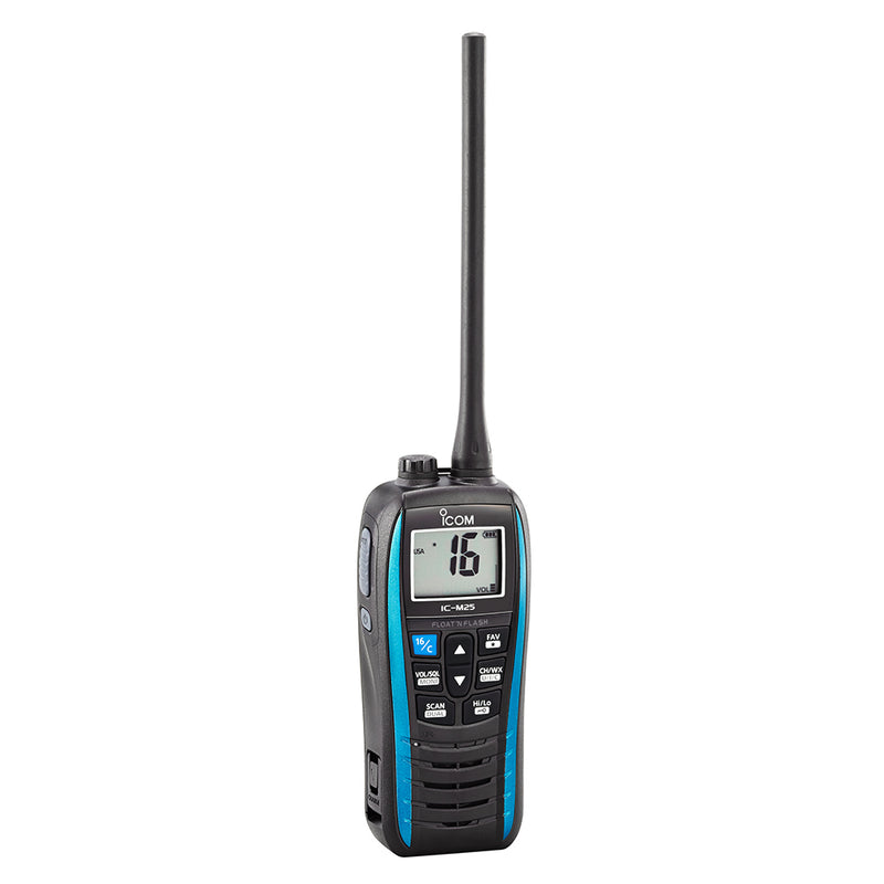 Icom M25 Handheld Floating VHF Marine Radio - Marine Blue