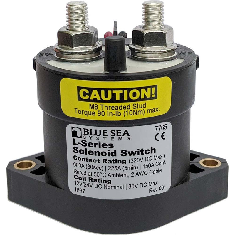 Blue Sea 7765 L-Series Solenoid Switch - 50A - 12-24V DC