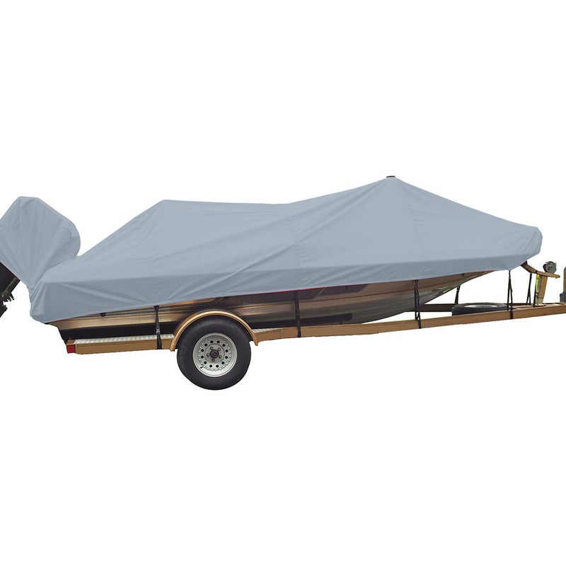 Carver Poly-Flex II Styled-to-Fit Boat Cover f-18.5' Angled Transom Bass Boats - Grey