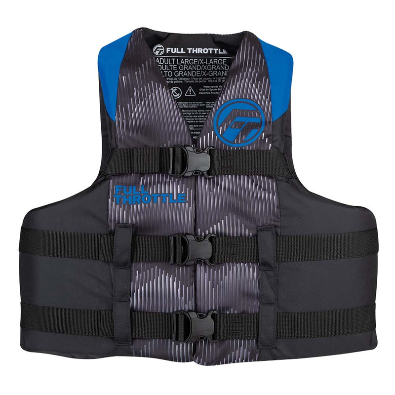 Full Throttle Adult Nylon Life Jacket - 4XL-7XL - Blue-Black