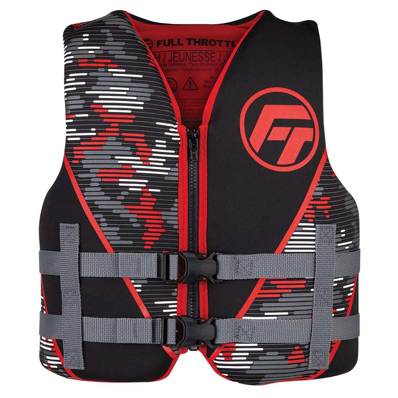 Full Throttle Youth Rapid-Dry Life Jacket - Red-Black