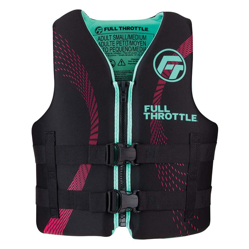 Full Throttle Adult Rapid-Dry Life Jacket - S-M - Aqua-Black