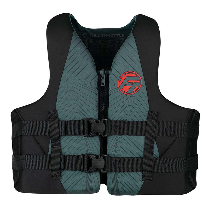 Full Throttle Adult Rapid-Dry Life Jacket - 2XL-4XL - Grey-Black