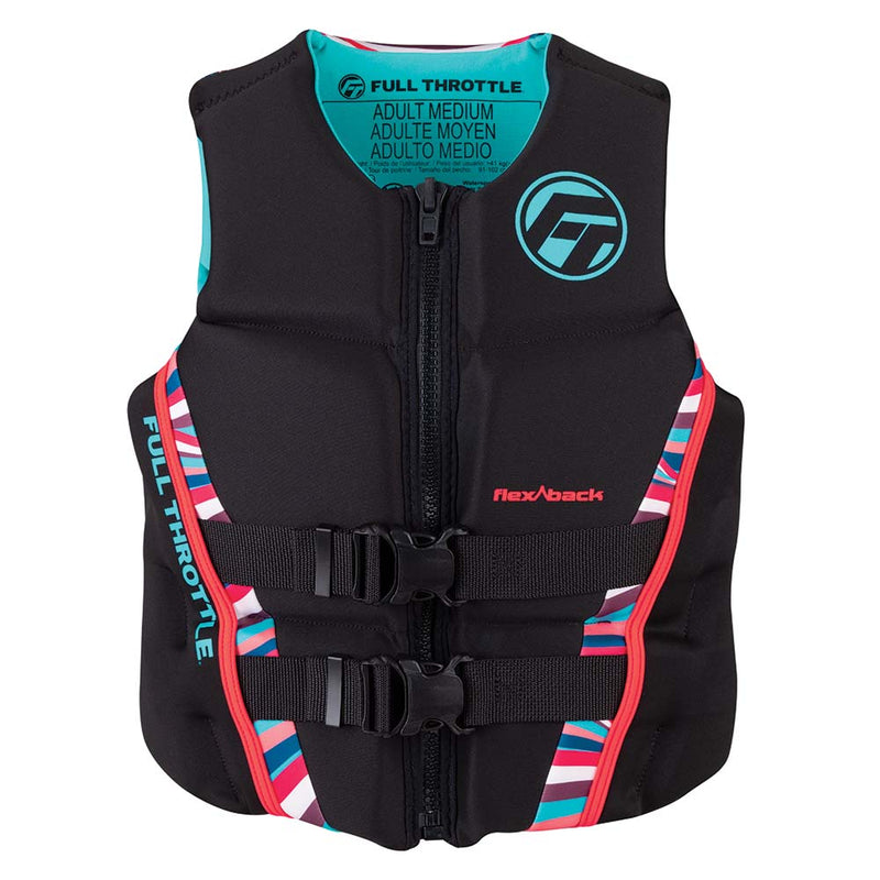 Full Throttle Women's Rapid-Dry Flex-Back Life Jacket - Women's S - Pink-Black