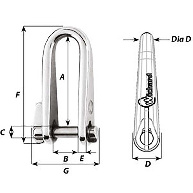 Wichard Key Pin Shackle - Diameter 6mm - 1-4"