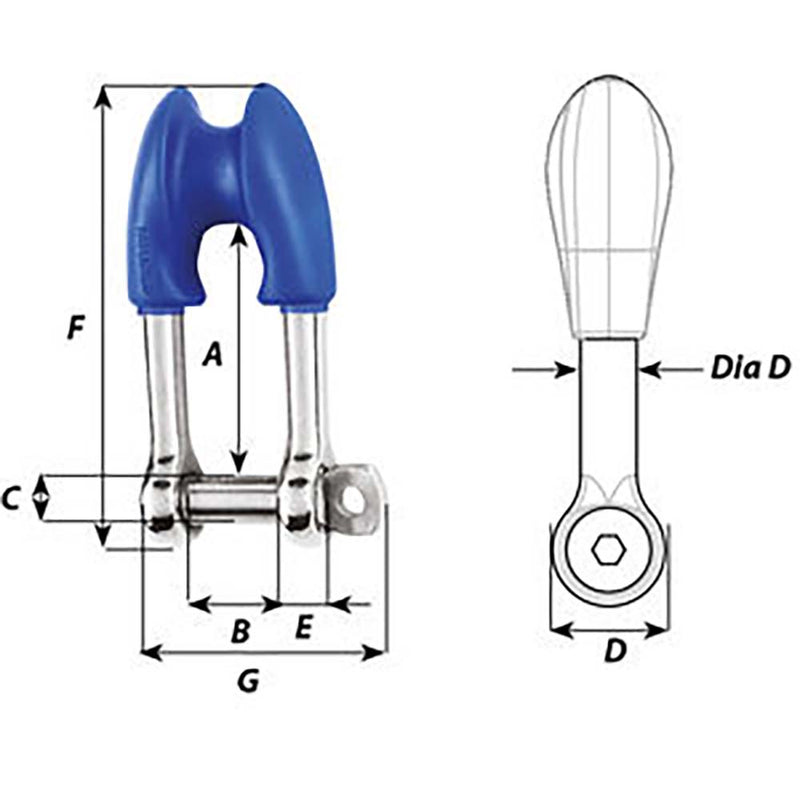 Wichard Thimble Shackle - Captive Pin - Diameter 8mm - 5-16"