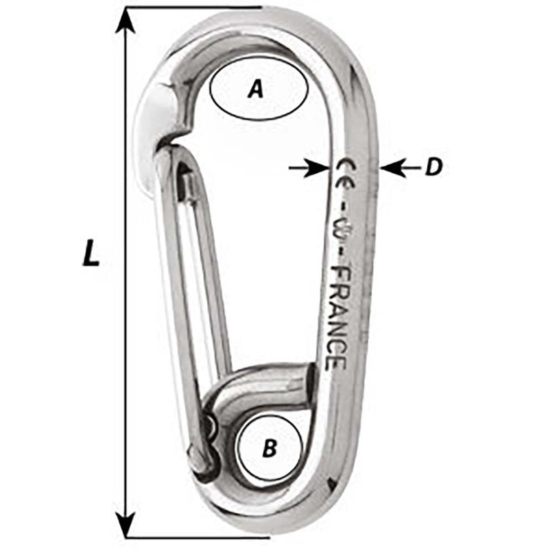 Wichard Symmetric Carbine Hook - Length 100mm - 13-32"