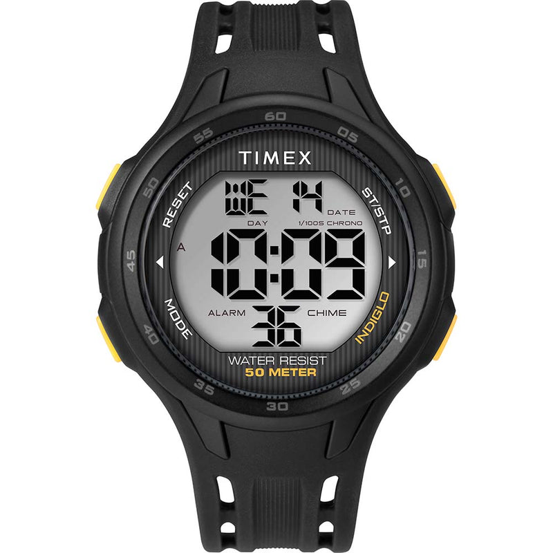 Timex DGTL 45mm Men's Watch - Black-Yellow Case - Black Strap