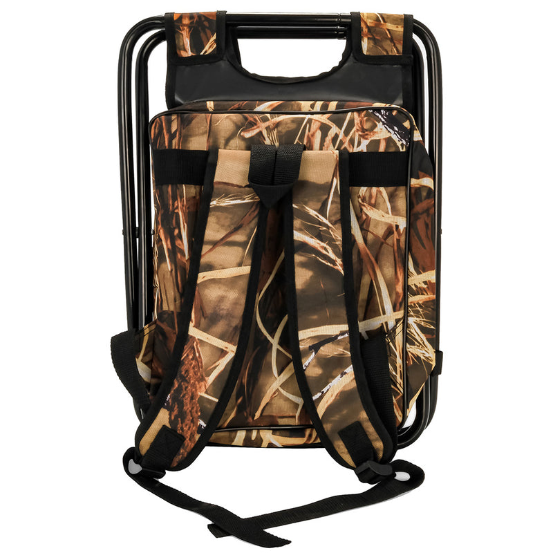 Camco Camping Stool Backpack Cooler - Camouflage