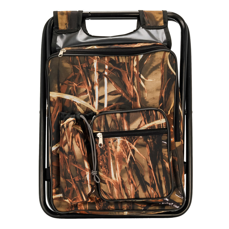 Camco Camping Stool Backpack Cooler - Camouflage