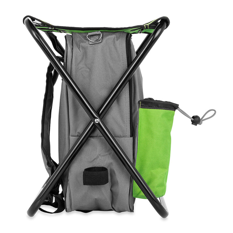 Camco Camping Stool Backpack Cooler - Green