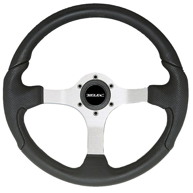 Uflex Nisida Steering Wheel 13.8" - Black Polyurethane Grip w-Black Aluminum Spokes