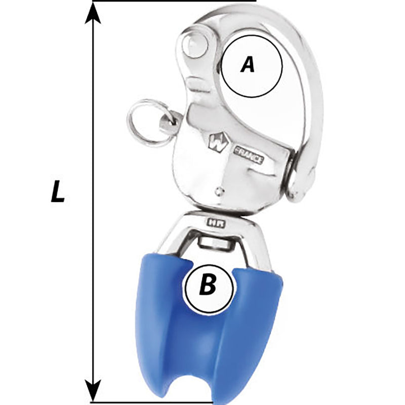 Wichard HR Snap Shackle w-Thimble Eye - Length 3-3-4"