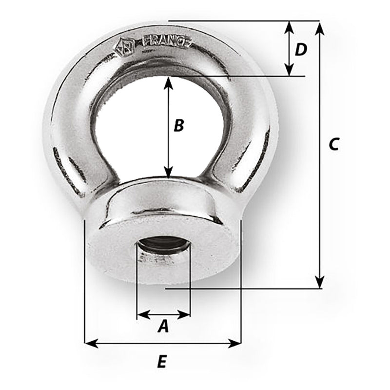 Wichard 3-8 Eye Nut - 13-16" Diameter