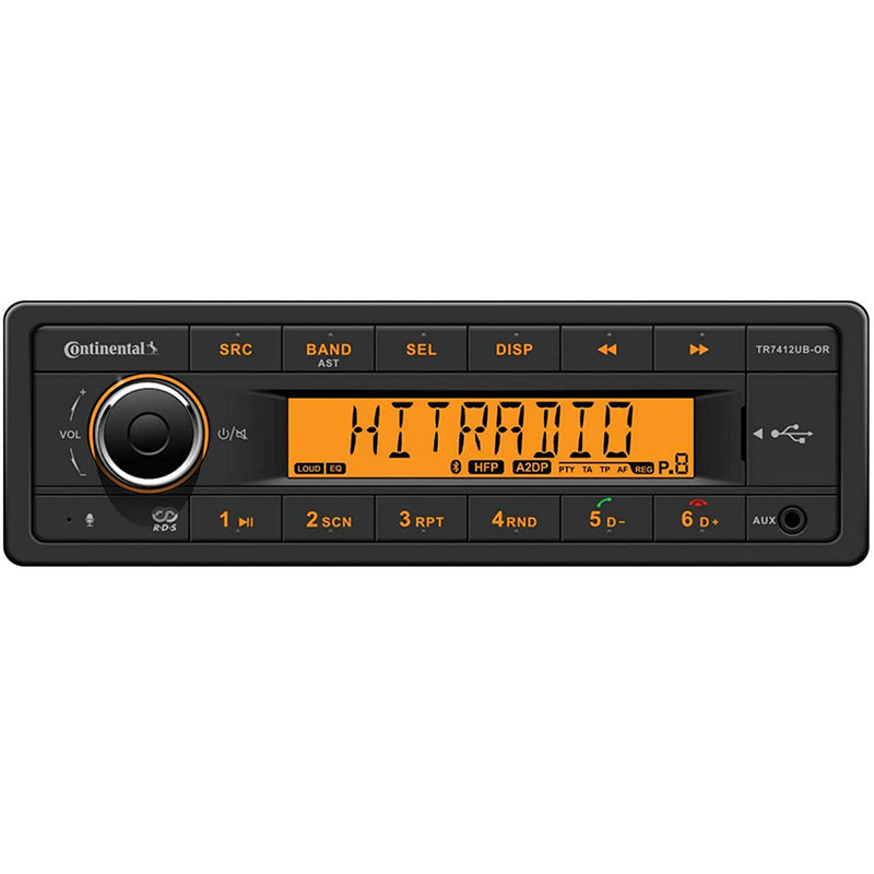 Continental Stereo w-AM-FM-BT-USB - Harness Included - 12V