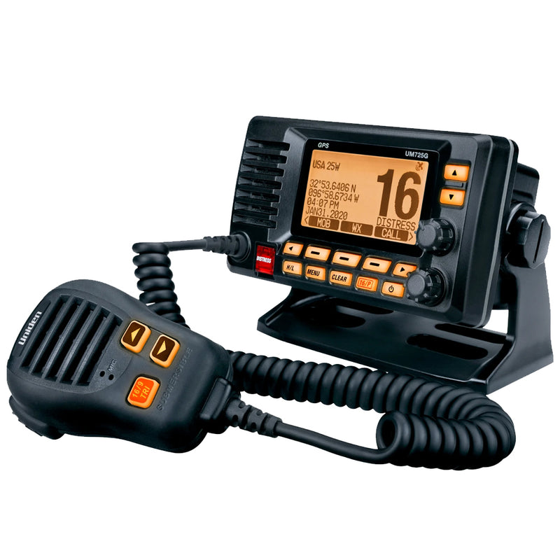 Uniden UM725 Fixed Mount Marine VHF Radio w-GPS - Black