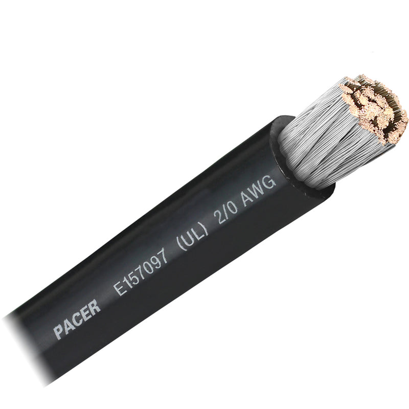 Pacer Black 2-0 AWG Battery Cable - Sold By The Foot