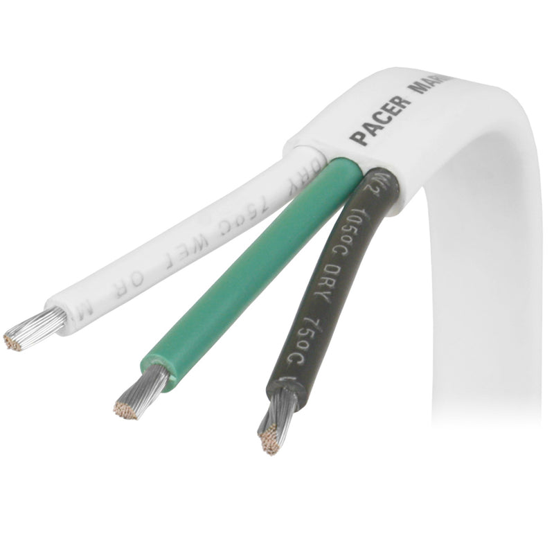 Pacer 14-3 AWG Triplex Cable - Black-Green-White - 100'