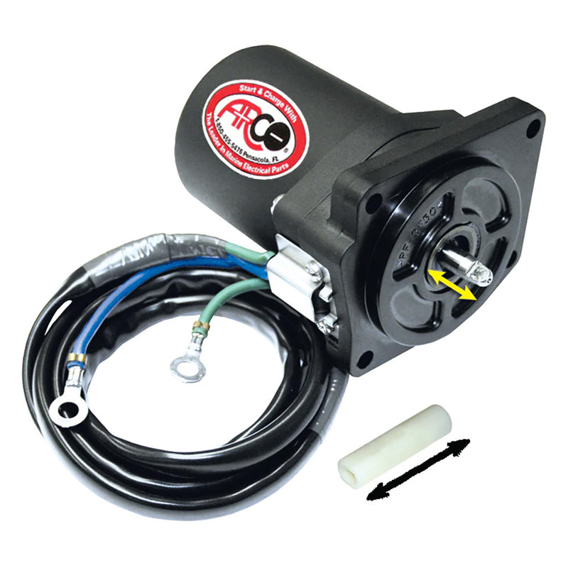 ARCO Marine Replacement Outboard Tilt Trim Motor - Yamaha-4 Bolt, 5-8" Flat Blade Shaft