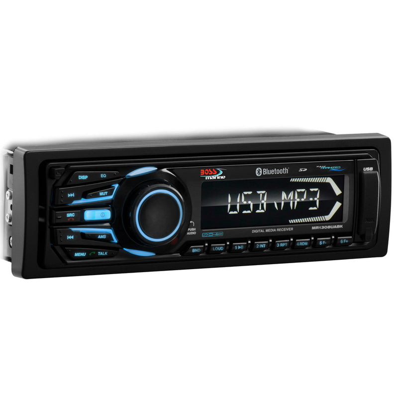 Boss Audio MR1308UABK Bluetooth® - Fully Marinized MP3-Compatible Digital Media Receiver w-USB & SD Memory Card Ports & Aux Input