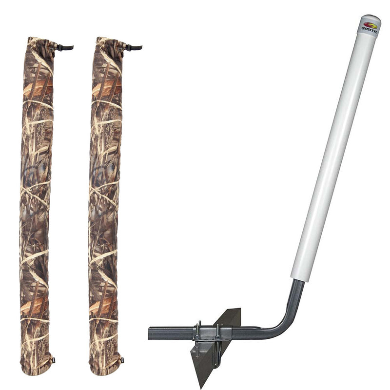 C.E. Smith Angled Post Guide-On - 40" - White w-FREE Camo Wet Lands 36" Guide-On Cover